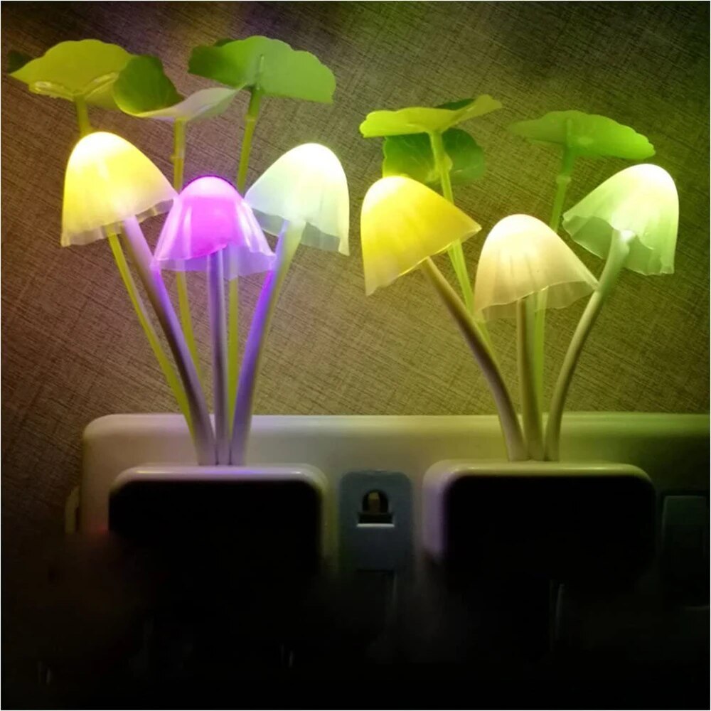 Auto On/Off Color Changing Sensor LED Mushroom Lamp