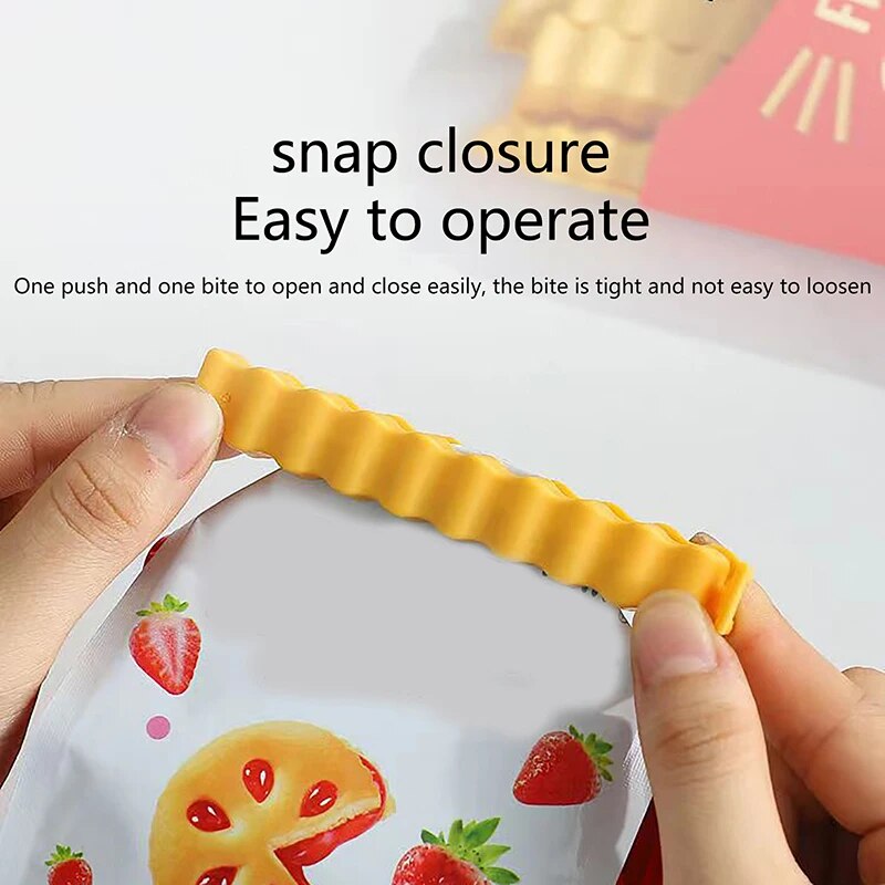 12pcs Set Portablet Creative French Fries Bag Sealer With Holder