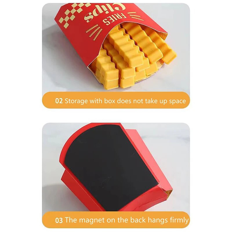 12pcs Set Portablet Creative French Fries Bag Sealer With Holder